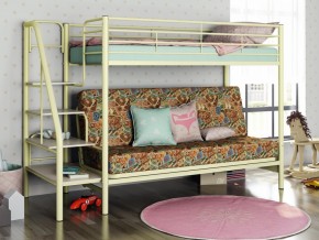 Двухъярусная кровать с диваном Мадлен 3 Слоновая кость-марки в Златоусте - zlatoust.mebel74.com | фото