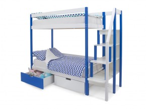 Двухъярусная кровать Svogen с ящиками сине-белый в Златоусте - zlatoust.mebel74.com | фото 3
