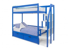 Двухъярусная кровать Svogen с ящиками синий в Златоусте - zlatoust.mebel74.com | фото