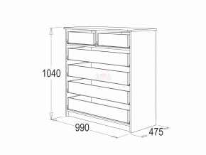 Комод 6 фант венге-млечный дуб в Златоусте - zlatoust.mebel74.com | фото 3