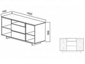 Комодино Moderno-1400 Ф2 в Златоусте - zlatoust.mebel74.com | фото 4