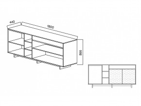 Комодино Moderno-1800 Ф1 в Златоусте - zlatoust.mebel74.com | фото 2