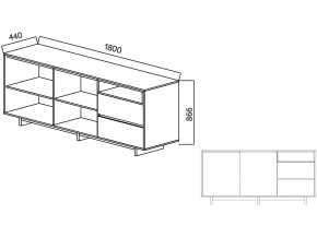 Комодино Moderno-1800 В-1 Ф6 в Златоусте - zlatoust.mebel74.com | фото 4