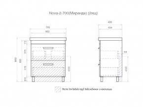 Комплект мебели в ванную Nova 700 2 ящика в Златоусте - zlatoust.mebel74.com | фото 5