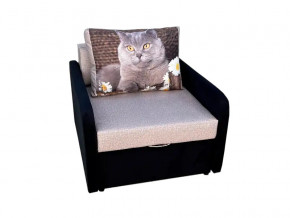 Кресло кровать Канзасик с подлокотниками кот с ромашками-2 в Златоусте - zlatoust.mebel74.com | фото