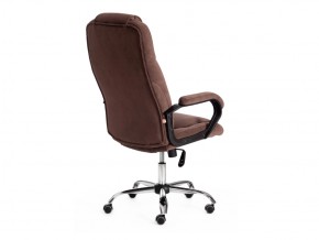 Кресло офисное Bergamo хром флок коричневый в Златоусте - zlatoust.mebel74.com | фото 3