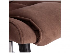 Кресло офисное Bergamo хром флок коричневый в Златоусте - zlatoust.mebel74.com | фото 4