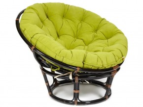 Кресло Papasan 23/01 W с подушкой Antique brown, флок Олива в Златоусте - zlatoust.mebel74.com | фото