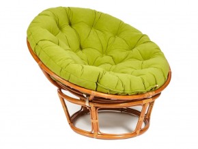 Кресло Papasan 23/01 W с подушкой Cognac, флок Олива в Златоусте - zlatoust.mebel74.com | фото