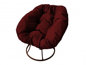 Кресло Пончик без ротанга бордовая подушка в Златоусте - zlatoust.mebel74.com | фото