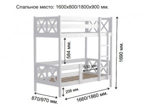 Кровать 2-х ярусная Аист-2 Классика белый 1600х800 мм в Златоусте - zlatoust.mebel74.com | фото 2