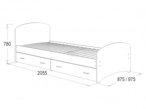 Кровать-6 одинарная с 2-мя ящиками 800*2000 венге в Златоусте - zlatoust.mebel74.com | фото 2