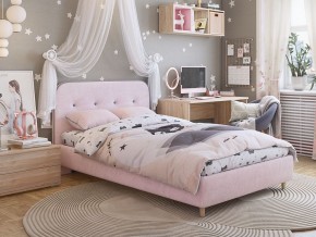 Кровать 900 Лео велюр нежно-розовый в Златоусте - zlatoust.mebel74.com | фото 4
