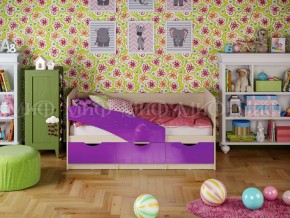 Кровать Бабочки 1600 Фиолетовый металлик в Златоусте - zlatoust.mebel74.com | фото 1