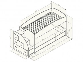 Кровать чердак Дюймовочка 4/2 Голубой в Златоусте - zlatoust.mebel74.com | фото 2