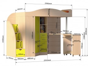 Кровать чердак Юниор 4 Бодега в Златоусте - zlatoust.mebel74.com | фото 3