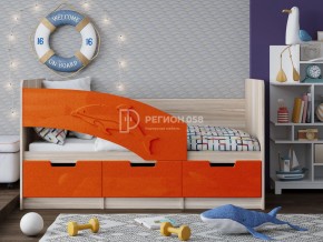 Кровать Дельфин-6 МДФ 1600 Апельсин металлик в Златоусте - zlatoust.mebel74.com | фото