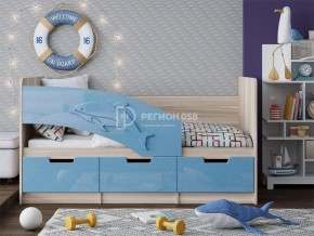 Кровать Дельфин-6 МДФ 1600 Голубой металлик в Златоусте - zlatoust.mebel74.com | фото