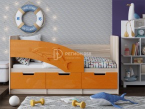 Кровать Дельфин-6 МДФ 1600 Оранжевый металлик в Златоусте - zlatoust.mebel74.com | фото