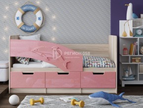 Кровать Дельфин-6 МДФ 1600 Розовый металлик в Златоусте - zlatoust.mebel74.com | фото 1