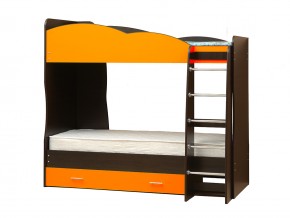 Кровать детская двухъярусная Юниор 2.1 оранжевая в Златоусте - zlatoust.mebel74.com | фото