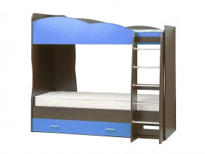 Кровать детская двухъярусная Юниор 2.1 синяя в Златоусте - zlatoust.mebel74.com | фото