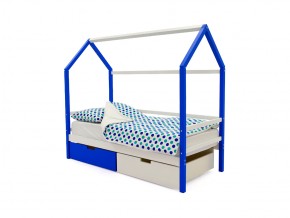 Кровать-домик Svogen с ящиками сине-белый в Златоусте - zlatoust.mebel74.com | фото