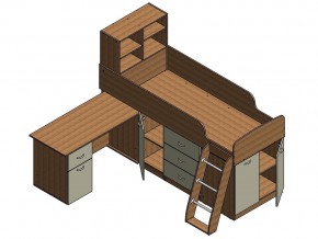 Кровать Дюймовочка 1 Голубой в Златоусте - zlatoust.mebel74.com | фото 3