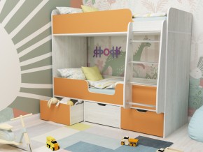 Кровать двухъярусная Малыш двойняшка винтерберг-оранжевый в Златоусте - zlatoust.mebel74.com | фото 1