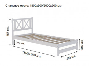 Кровать односпальная Аист-7 Классика белый 1800х900 мм в Златоусте - zlatoust.mebel74.com | фото 2