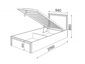 Кровать с подъемным механизмом Остин модуль 22 в Златоусте - zlatoust.mebel74.com | фото 3