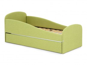 Кровать с ящиком Letmo авокадо (рогожка) в Златоусте - zlatoust.mebel74.com | фото