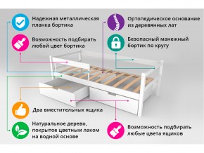 Кровать-тахта Svogen с ящиками и бортиком бежевый-белый в Златоусте - zlatoust.mebel74.com | фото 4