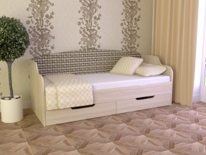 Кровать Юниор Тип 2 Микровелюр-плетенка светлая 800х1600 в Златоусте - zlatoust.mebel74.com | фото