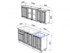 Кухня Хозяюшка 1800 деним в Златоусте - zlatoust.mebel74.com | фото 2