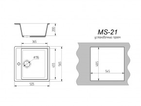 Кухонная мойка MS-21 в Златоусте - zlatoust.mebel74.com | фото 2