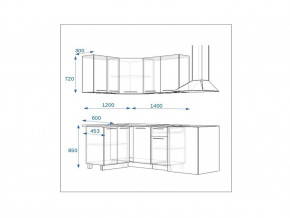 Кухонный гарнитур 14 Грецкий орех 1200*1400 левый в Златоусте - zlatoust.mebel74.com | фото 2