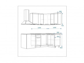 Кухонный гарнитур 14 Грецкий орех 1400*1200 правый в Златоусте - zlatoust.mebel74.com | фото 2