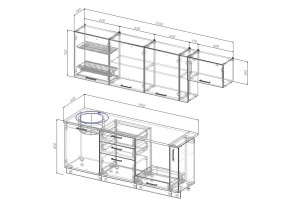 Кухонный гарнитур Антрацит 2550 в Златоусте - zlatoust.mebel74.com | фото 3