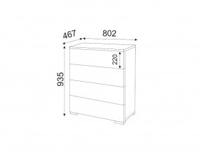 М05 (ручка брусок) Комод (4 ящика) в Златоусте - zlatoust.mebel74.com | фото