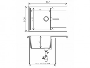 Мойка гранитная Gals-760 Белый 26 в Златоусте - zlatoust.mebel74.com | фото 2