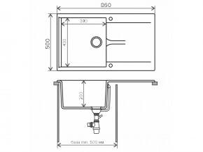 Мойка гранитная Gals-860 Бежевый 27 в Златоусте - zlatoust.mebel74.com | фото 2