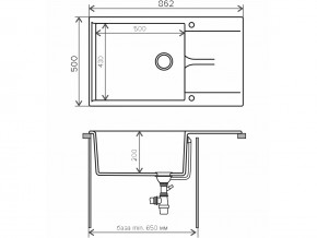 Мойка гранитная Gals-862 Песочный 302 в Златоусте - zlatoust.mebel74.com | фото 2