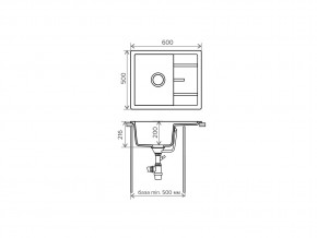 Мойка кварцевая Tolero R-107 Серый металлик 001 в Златоусте - zlatoust.mebel74.com | фото 2