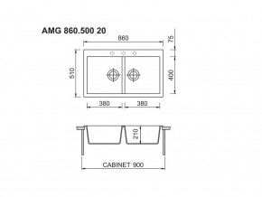 Мойка Longran Amanda AMG 860.500 20 в Златоусте - zlatoust.mebel74.com | фото 2