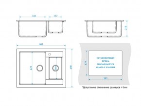 Мойка прямоугольная Санди Z19Q2 бежевый в Златоусте - zlatoust.mebel74.com | фото 2