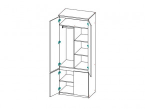 Шкаф 2-х дверный с перегородкой СГ Модерн в Златоусте - zlatoust.mebel74.com | фото 2