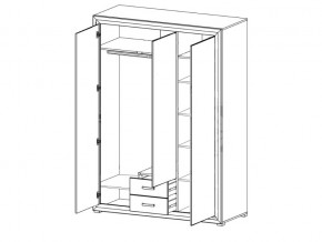 Шкаф B136-SZF3D2S Мальта сибирская лиственница в Златоусте - zlatoust.mebel74.com | фото 2