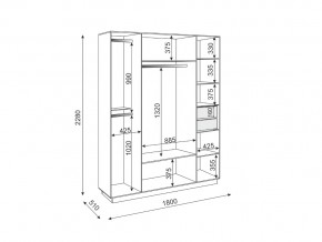 Шкаф четырехдверный М21 Тиффани в Златоусте - zlatoust.mebel74.com | фото 2