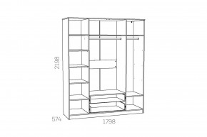 Шкаф комбинированный Оливия НМ 011.84 Х в Златоусте - zlatoust.mebel74.com | фото 3